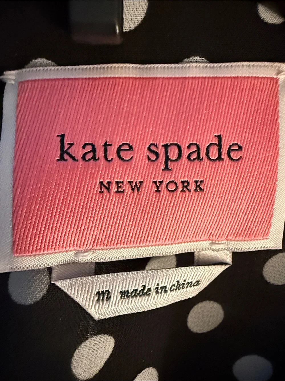 kate spade Black and White Polka Dot Dress with Lace Collar